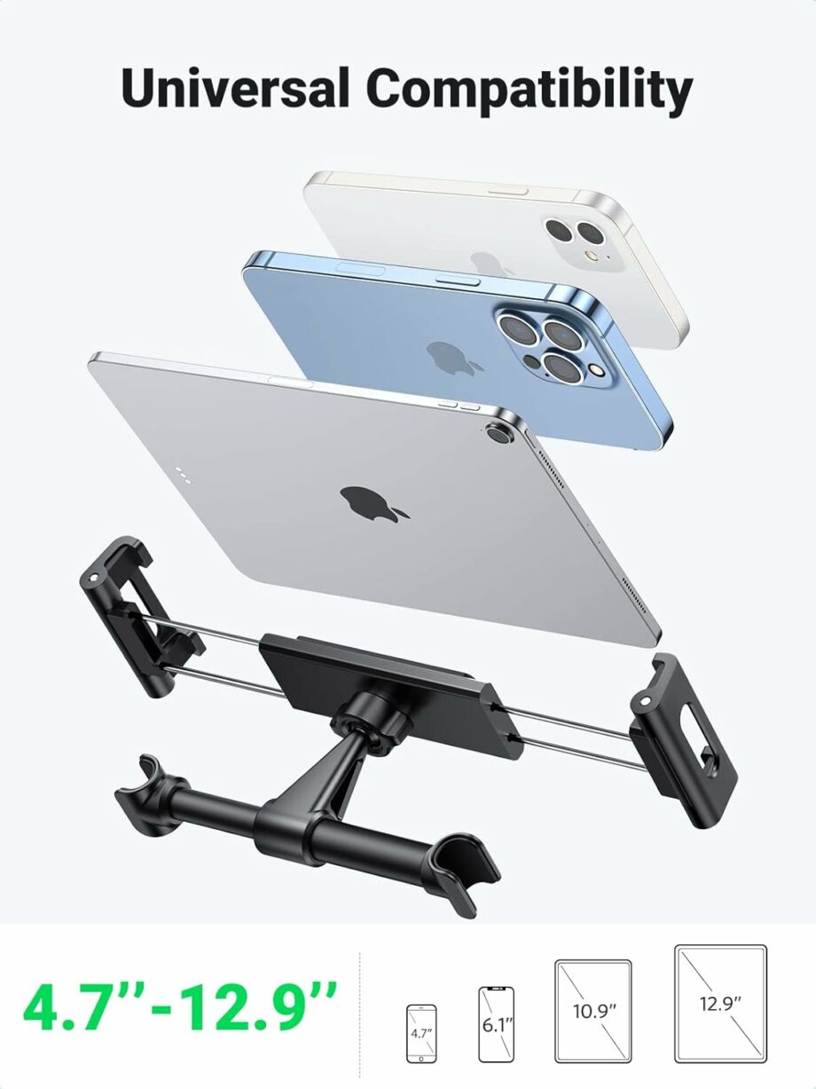 UGREEN Back Seat Car Tablet & Phone Holder Compatible with Up to 12.9'' Tablets