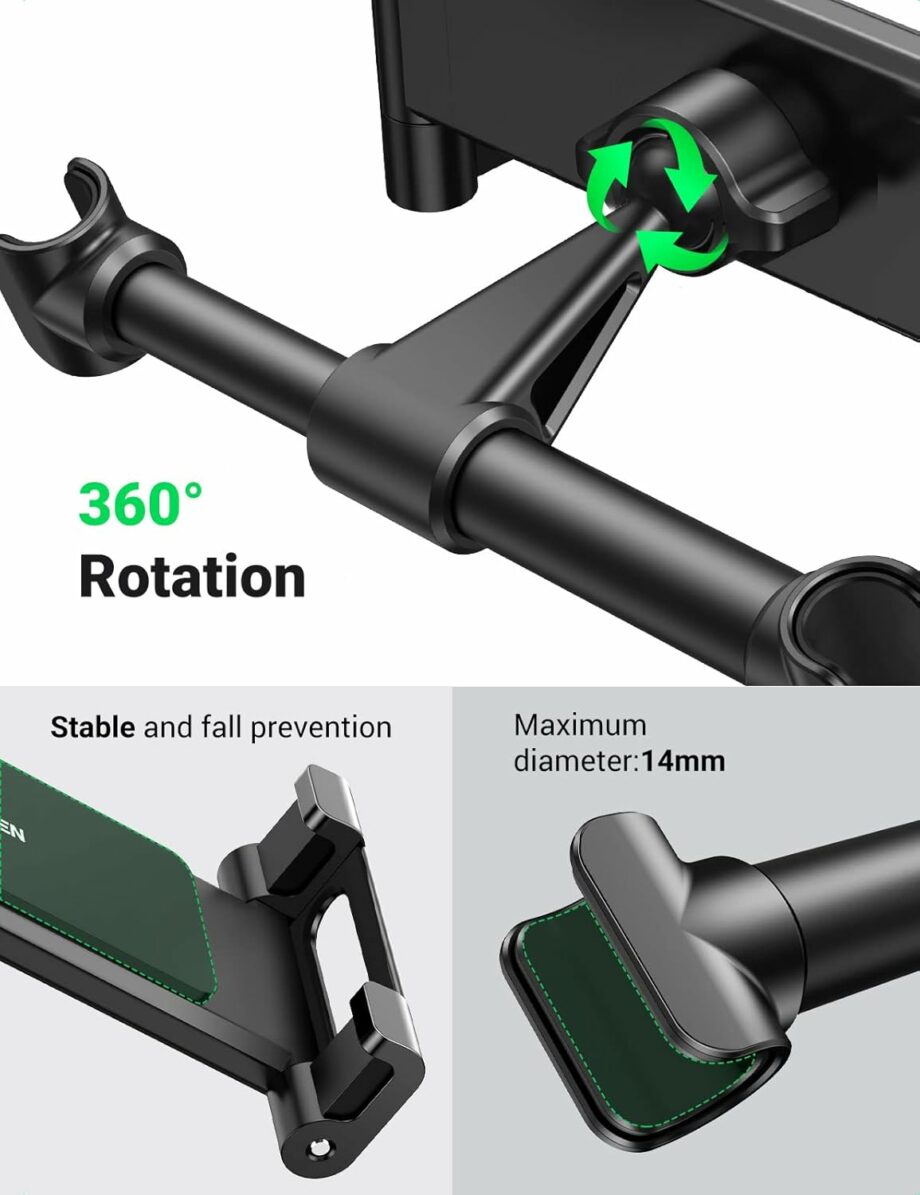 UGREEN Back Seat Car Tablet & Phone Holder Compatible with Up to 12.9'' Tablets