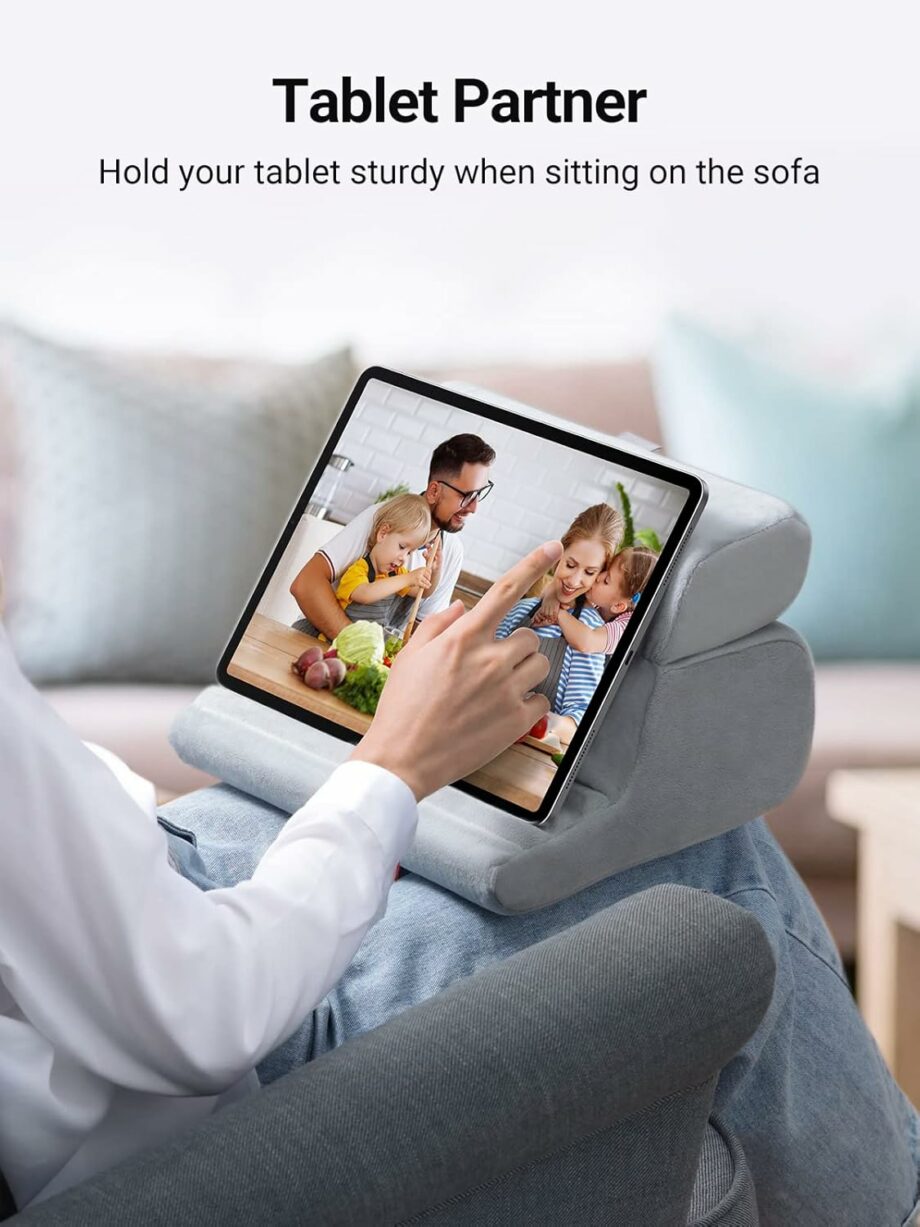 UGREEN Tablet Pillow Stand for Lap Soft Holder Bed with 3 Viewing Angles