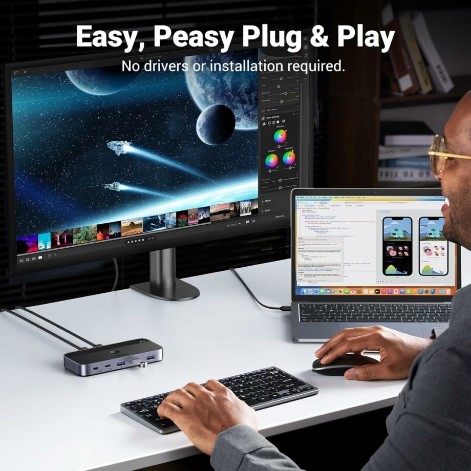 UGREEN 4 Port USB 3.0 Switch 2 Computers Sharing USB C & A Devices