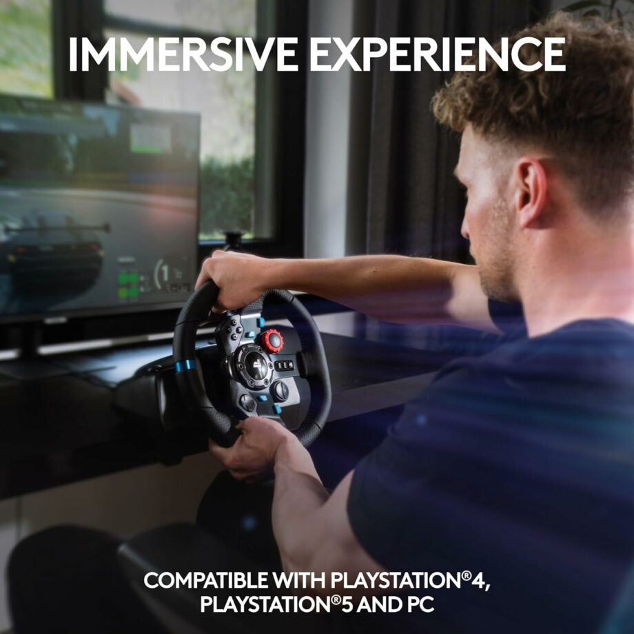 Logitech G29 Driving Force Racing Wheel and Floor Pedals for PS5, PS4, PC, Mac - Black