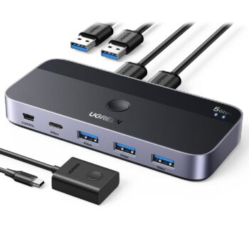 UGREEN 4 Port USB 3.0 Switch 2 Computers Sharing USB C & A Devices