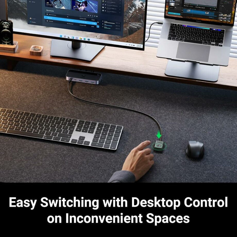 UGREEN 4 Port USB 3.0 Switch 2 Computers Sharing USB C & A Devices