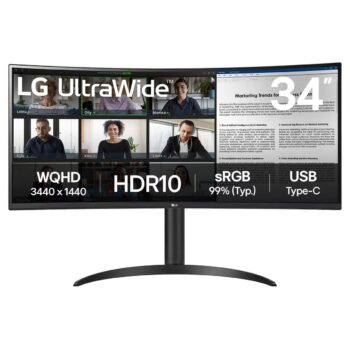 LG 34WR55QK-B 34" UltraWide QHD Curved monitor with USB Type-C™