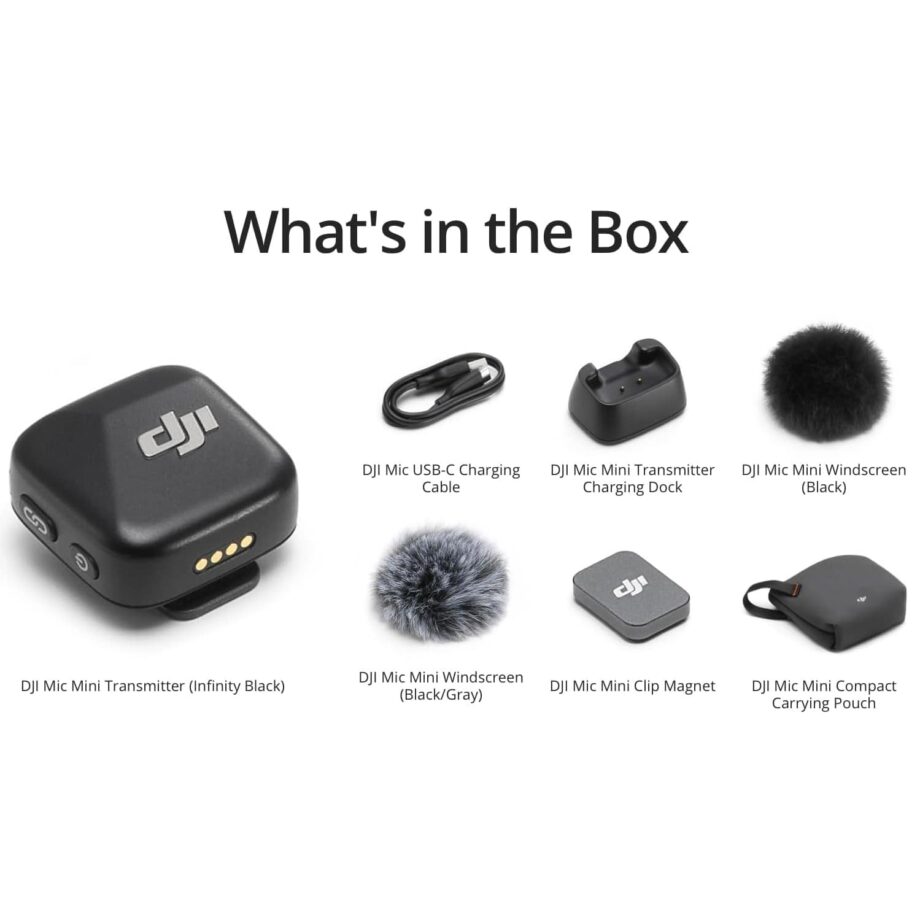 DJI Mic Mini Noise Cancelling Transmitter Wireless Microphone - Arctic White