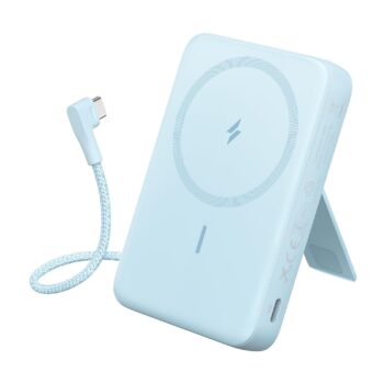 Anker Zolo 30W 10,000mAh Magnetic Wireless Power Bank with Built-in USB-C Cable and Adjustable Stand - Blue