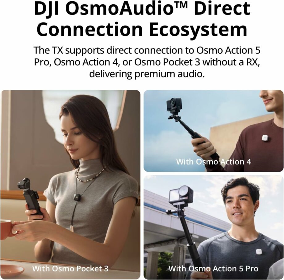 DJI Mic Mini Noise Cancelling Transmitter Wireless Microphone - Arctic White