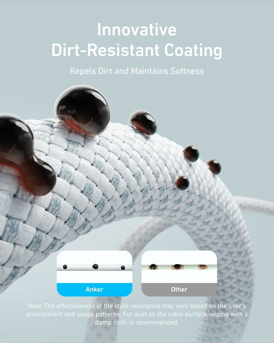 Anker Zolo 240W Braided USB C to USB C Cable 1M - White