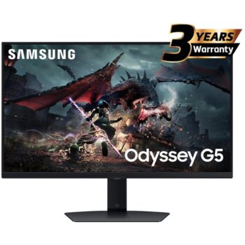Samsung Odyssey G5 27" (DG502) IPS 2K, 180Hz, 1ms(GTG), DisplayHDR 400, 99% sRGB, 8 Bit, AMD FreeSync with Ergonomic Stand Gaming Monitor