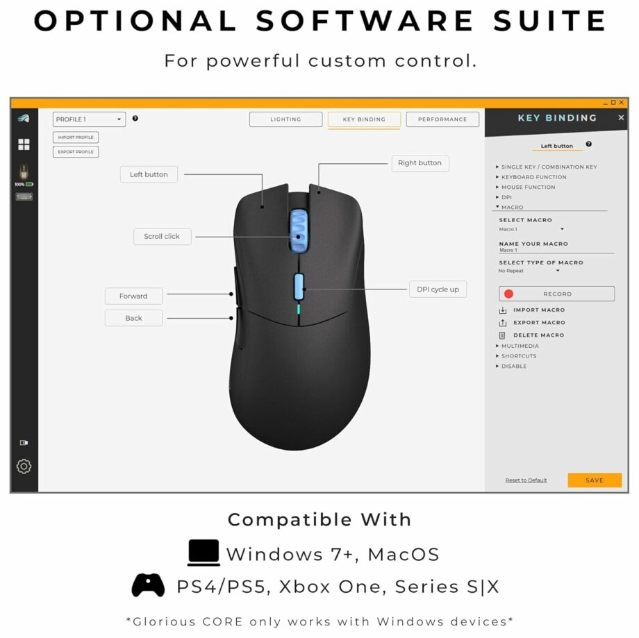 Glorious Model D Forge (Limited Edition) Superlight 58g Wireless Gaming Mouse - Vice