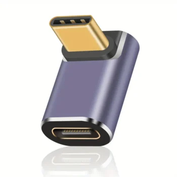 USB Type C Female To Male 90 Degree Adapter Support 100W Charging 40Gbps 8K@60Hz