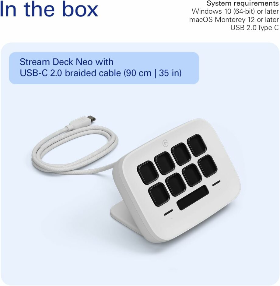Elgato Stream Deck Neo – 8 Customizable Keys & 2 Touch Points (Pre-Order)