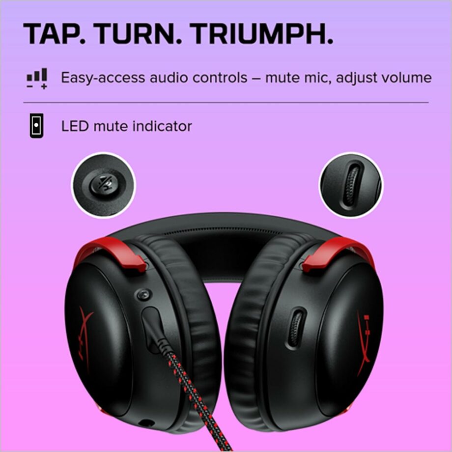 HyperX Cloud III Wired Gaming Headset for PC, PS5, Xbox Series X|S - Black/Red