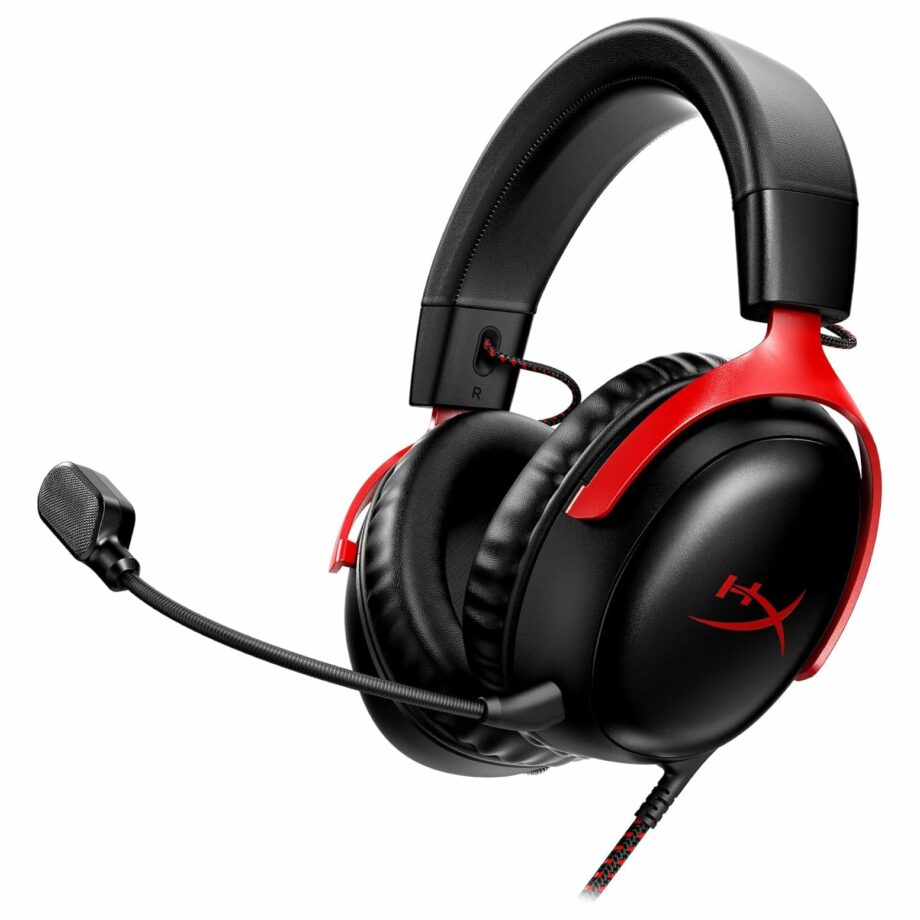 HyperX Cloud III Wired Gaming Headset for PC, PS5, Xbox Series X|S - Black/Red