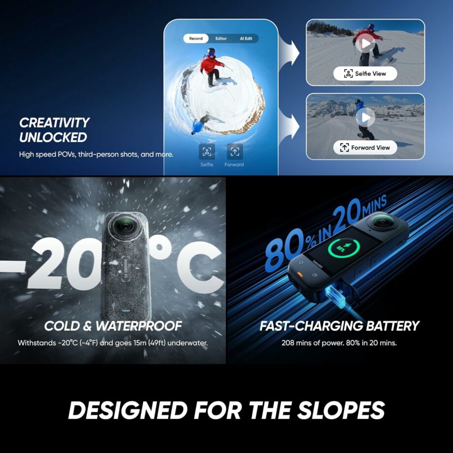 Insta360 X5 Waterproof 8K 360° Action Camera (Adventure Bundle)