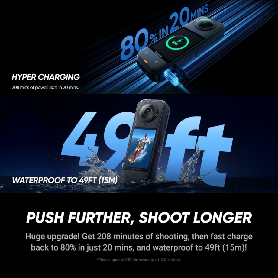 Insta360 X5 Waterproof 8K 360° Action Camera (Adventure Bundle)
